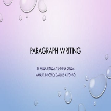 Paragraph writing