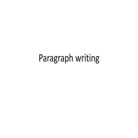 Paragraph writing | PPTX