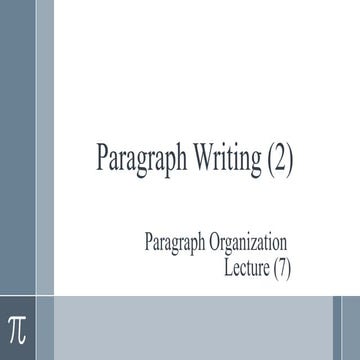 Paragraph writing (2) | PPT