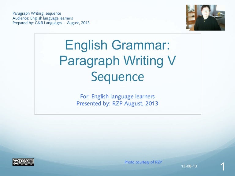 PARAGRAPH WRITING: SEQUENCE (PROCESS)
