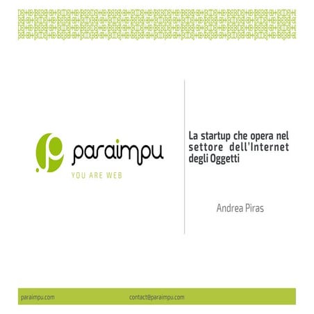 Paraimpu: la startup che opera nell settore dell'Internet degli Oggetti