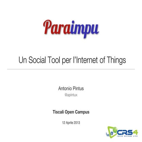 Paraimpu @ Tiscali Open Campus