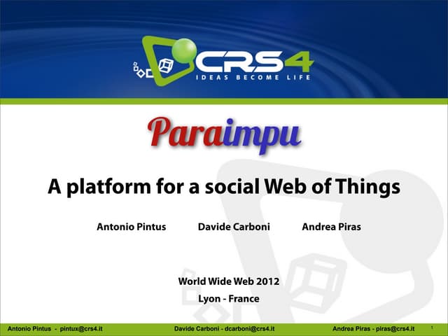Paraimpu @ WWW 2012