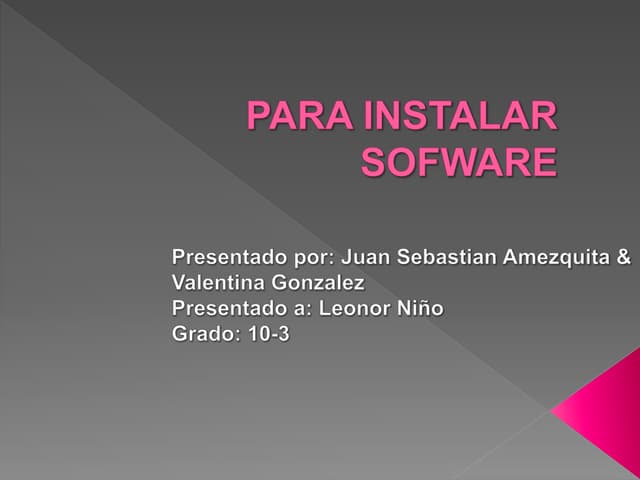 Para instalar sofware