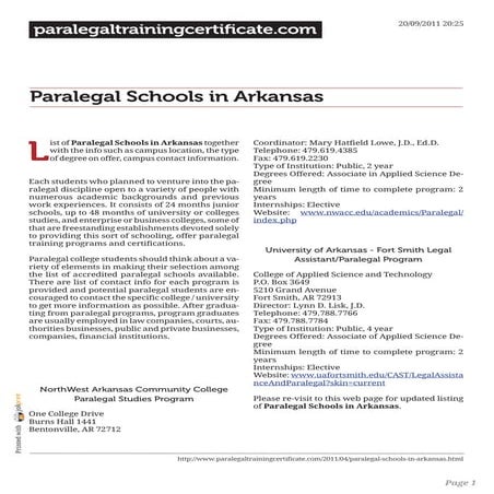 Paralegal schools in arkansas