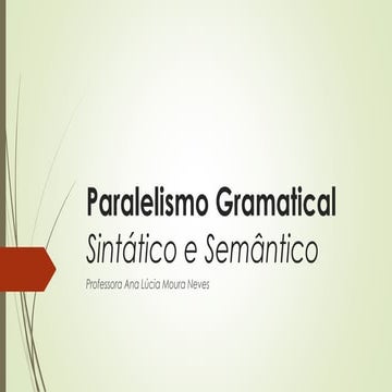 Paralelismo sintático e semântico