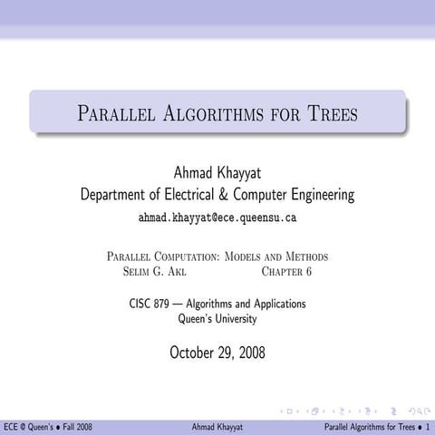 Parallel Algorithms for Trees | PDF