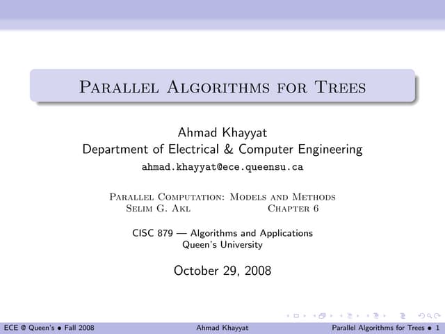 Parallel Algorithms for Trees | PPT