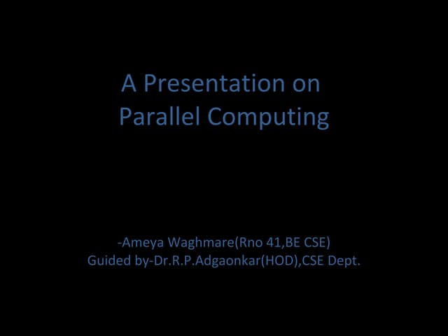 Parallel Computing | PPT
