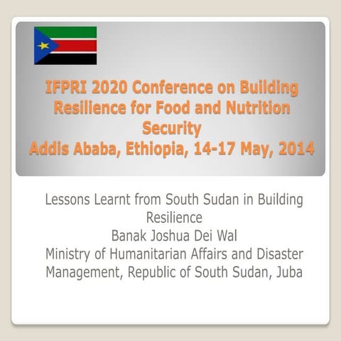 Lessons Learned from Building Resilience in South Sudan