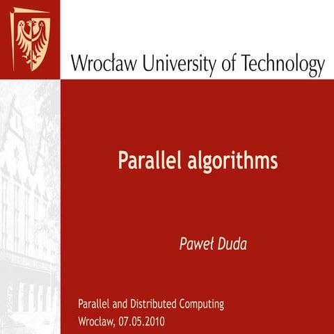 Parallel algorithms | PPT | Computing | Technology & Computing