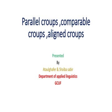  Types of corpus linguistics Parallel ,aligned...