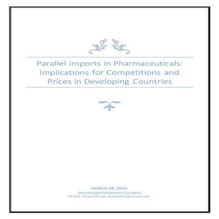 Parallel imports in the public health sector
