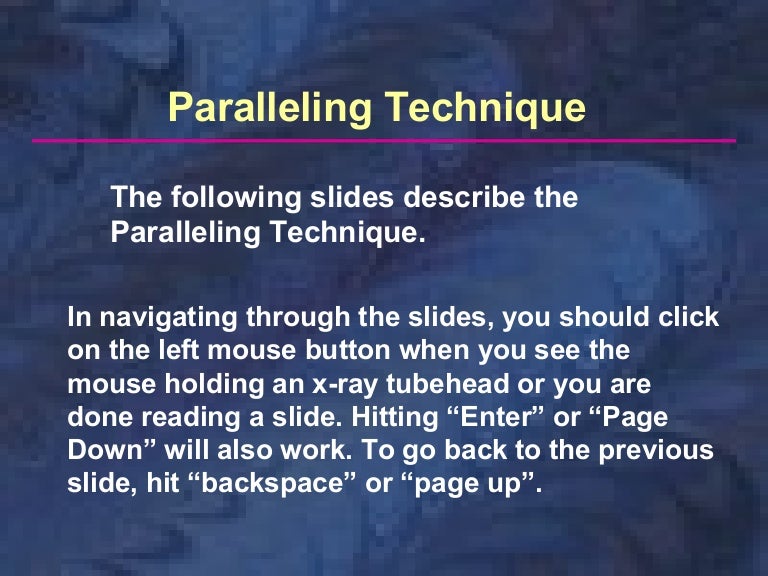 Paralleling technique