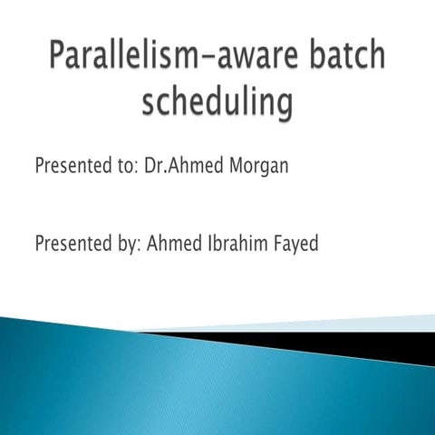 Parallelism aware batch scheduling