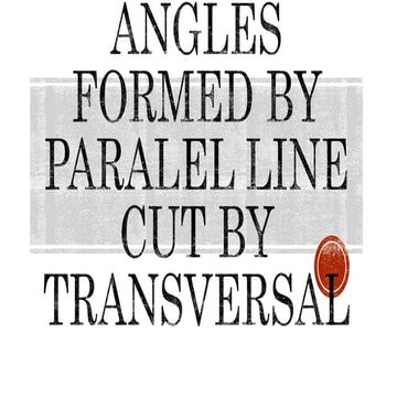 Pairs of Angles Formed by two Parallel Lines Cut by a Transversal-Best ...