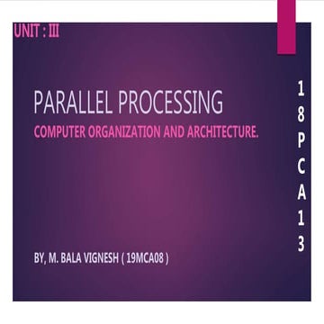 Parallel processing coa | PPTX | Computing | Technology & Computing