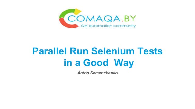 Parallel run selenium tests in a good  way