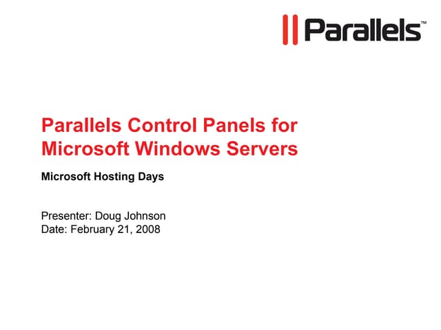 Parallels Presentation Materials