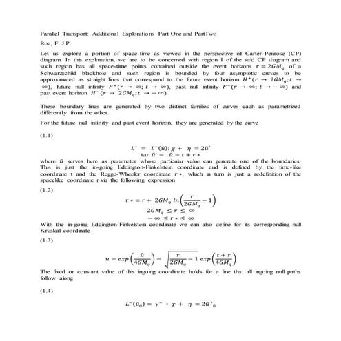Parallel transport additional explorations part1&amp;2 sqrd