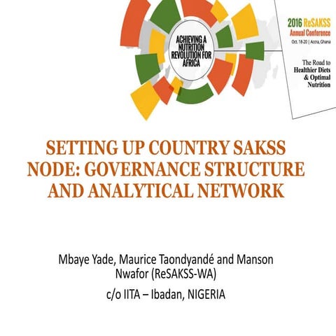 SETTING UP COUNTRY SAKSS NODE: GOVERNANCE STRUCTURE AND ANALYTICAL NETWORK 