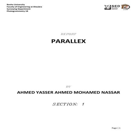 Photogrammetry - Stereoscopic Parallax