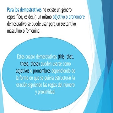 Para los demostrativos