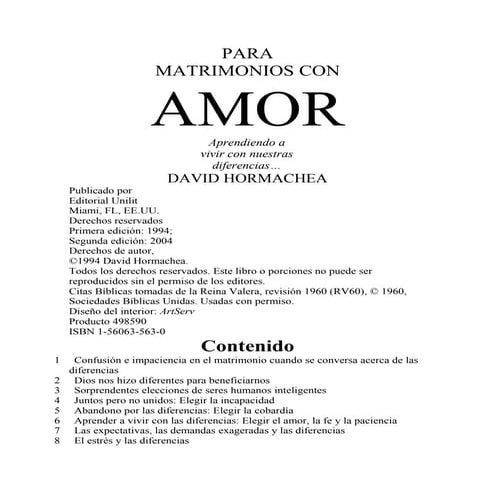 Para matrimonios con amor  