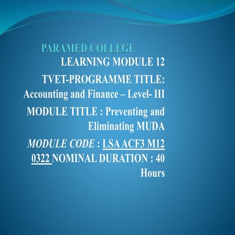 PARAMED COLLEGE preventing and eliminating of muda.pptx