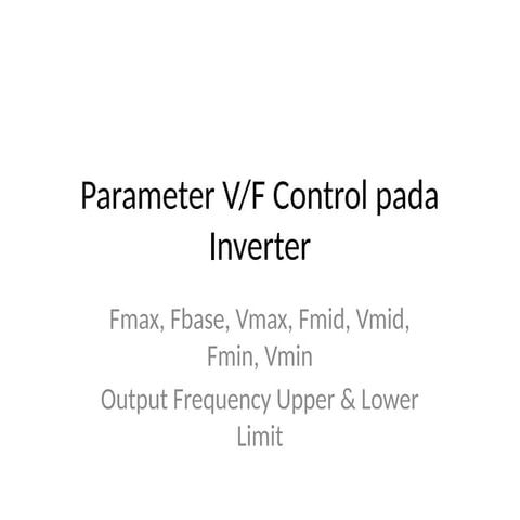 Comprehensive Guide to V/F Parameter Control in Inverters for Motor ...