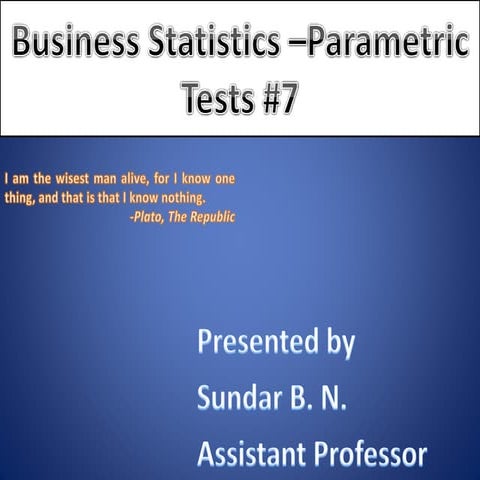 Parametric test 7 | PPT