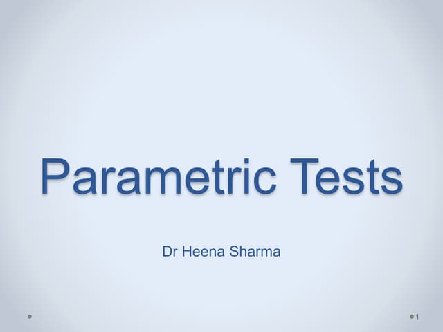 Parametric and nonparametric test | PPTX