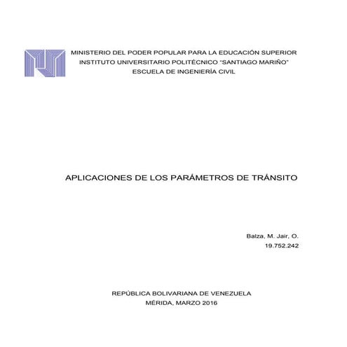 Parametros del transito