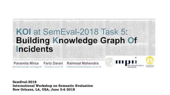KOI - Knowledge Of Incidents - SemEval 2018