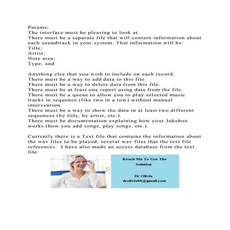 ParamsThe interface must be pleasing to look at. There must be .docx