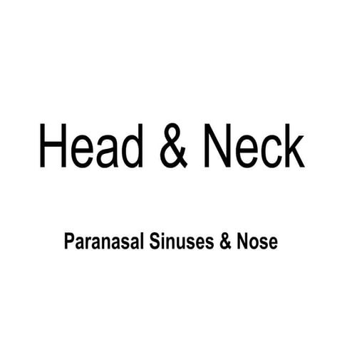 Diagnostic Imaging of Paranasal sinuses and Nose