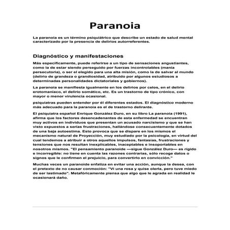 Paranoia | PDF