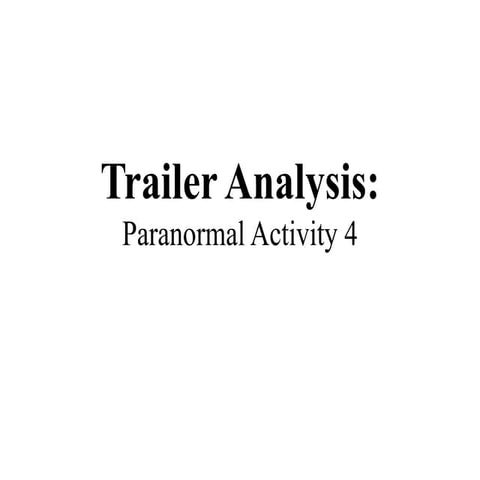 Paranormal activity 1 | PPT