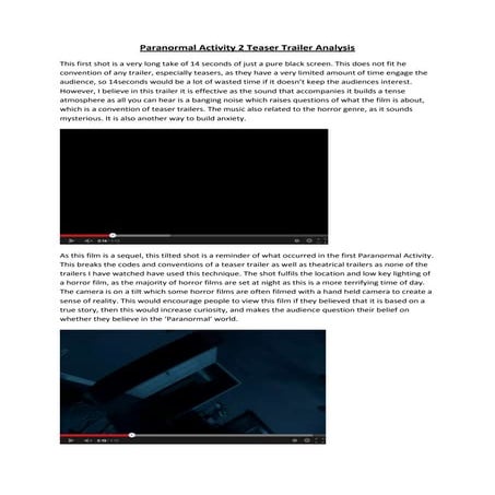 Paranormal activity 2 teaser trailer analysis