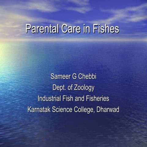 Parantal care in fishes