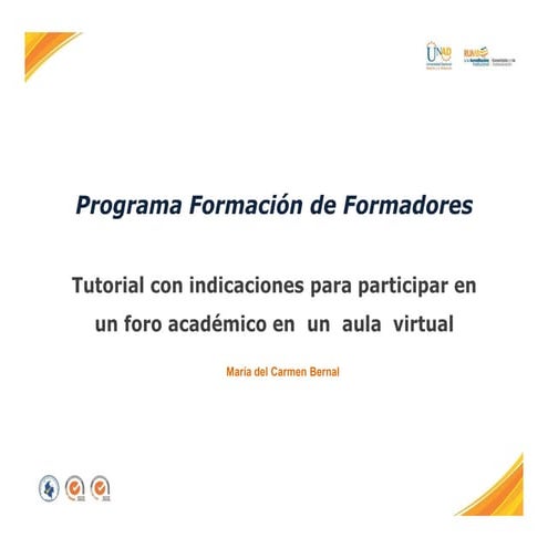 Para participar en foros académicos PFF