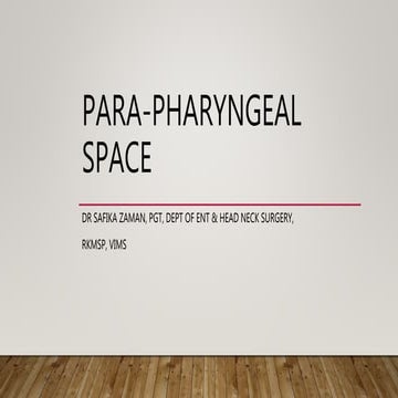 Parapharyngeal space