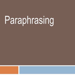 Paraphrase