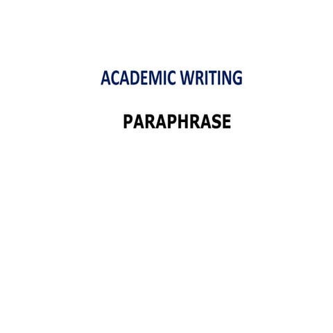Paraphrase