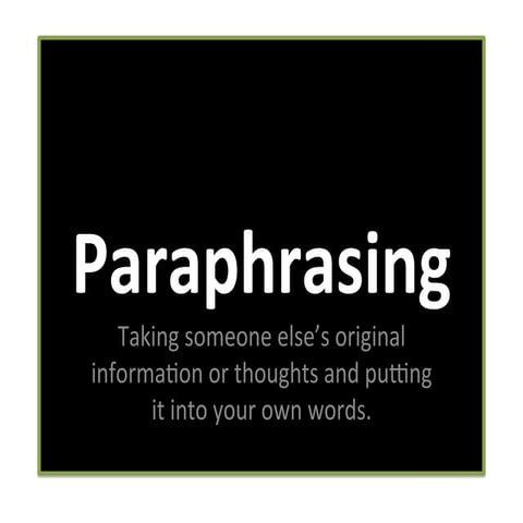 Paraphrasing