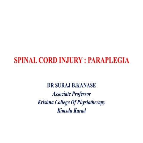 Paraplegia ppt