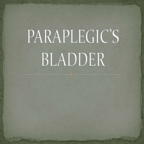Paraplegic bladder