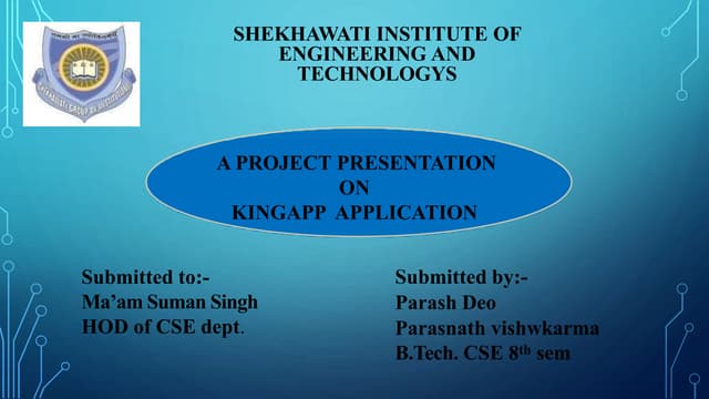 seminar report on kingapp application
