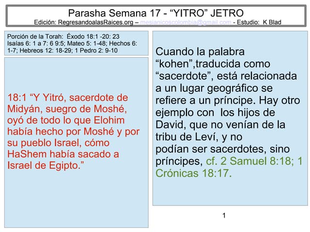 Parasha 17 yitro PPT