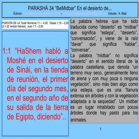 Parasha 34 be midbar